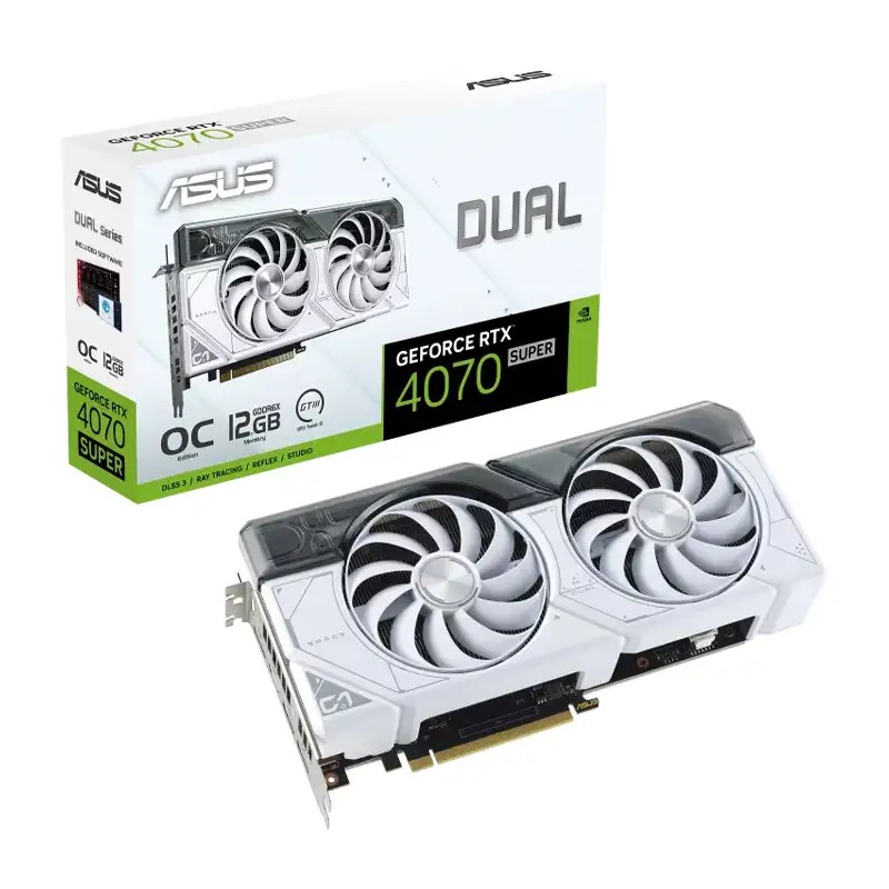 کارت گرافیک ایسوس GeForce RTX 4070 Dual SUPER OC 12GB GDDR6X White